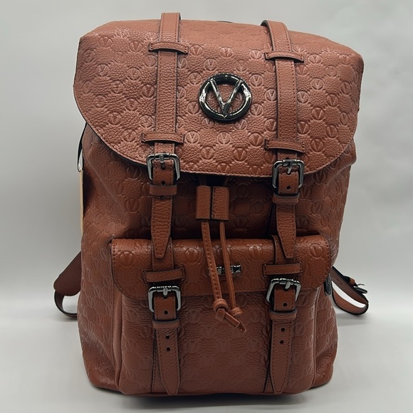 1713- Valentino By Mario Valentino Backpack Leather Made In Italy NWT - Picture 3 of 12